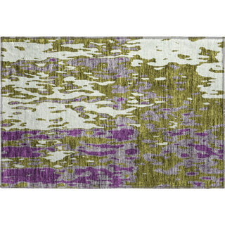 Piper Looms Mayfield Abstract AMF957 Olive Machine Washable Area Rug Scatter Main Image