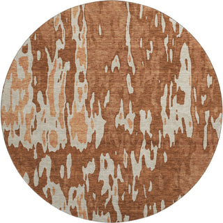 Piper Looms Mayfield Abstract AMF957 Paprika Machine Washable Area Rug Round Main Image