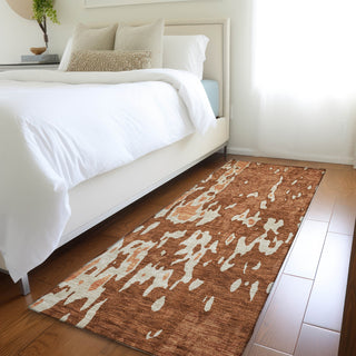 Piper Looms Mayfield Abstract AMF957 Paprika Machine Washable Area Rug Runner Lifestyle Image Feature