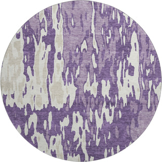 Piper Looms Mayfield Abstract AMF957 Purple Machine Washable Area Rug Round Main Image