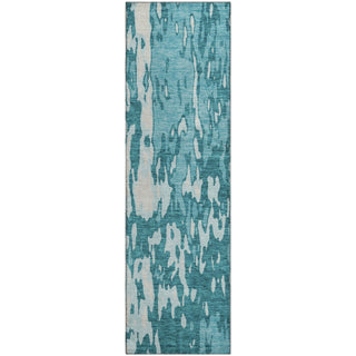 Piper Looms Mayfield Abstract AMF957 Teal Machine Washable Area Rug Runner Main Image