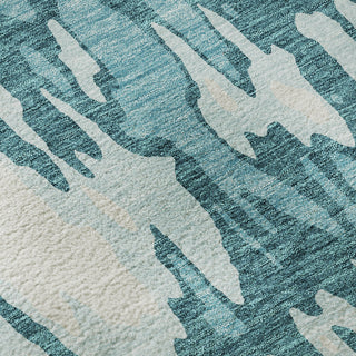 Piper Looms Mayfield Abstract AMF957 Teal Machine Washable Area Rug Swatch Image