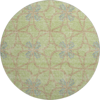 Piper Looms Mayfield Geometric AMF958 Aloe Machine Washable Area Rug Round Main Image