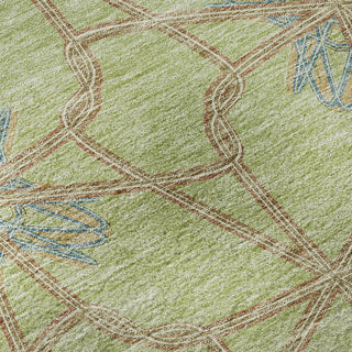 Piper Looms Mayfield Geometric AMF958 Aloe Machine Washable Area Rug Swatch Image