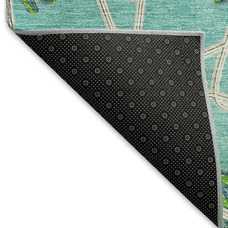 Piper Looms Mayfield Geometric AMF958 Aqua Machine Washable Area Rug Backing Image