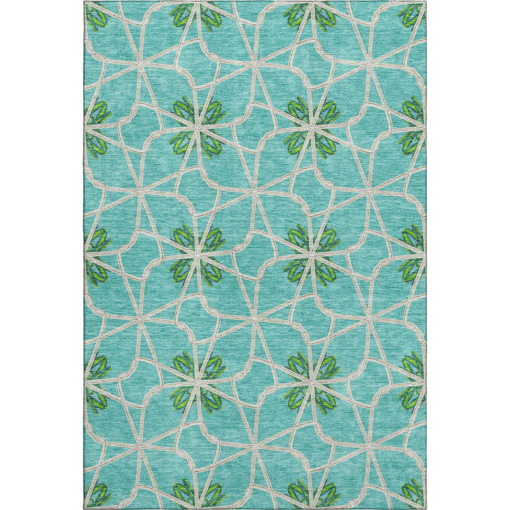 Piper Looms Mayfield Geometric AMF958 Aqua Machine Washable Area Rug main image