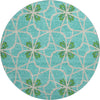 Piper Looms Mayfield Geometric AMF958 Aqua Machine Washable Area Rug Round Main Image