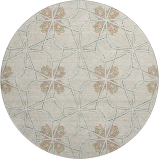Piper Looms Mayfield Geometric AMF958 Beige Machine Washable Area Rug Round Main Image
