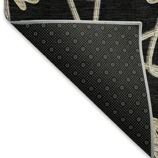 Piper Looms Mayfield Geometric AMF958 Black Machine Washable Area Rug Backing Image