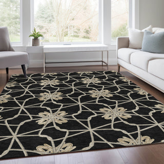 Piper Looms Mayfield Geometric AMF958 Black Machine Washable Area Rug Lifestyle Image Feature