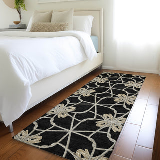 Piper Looms Mayfield Geometric AMF958 Black Machine Washable Area Rug Runner Lifestyle Image Feature