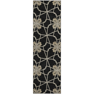 Piper Looms Mayfield Geometric AMF958 Black Machine Washable Area Rug Runner Main Image