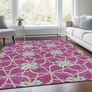 Piper Looms Mayfield Geometric AMF958 Blush Machine Washable Area Rug Lifestyle Image Feature