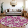 Piper Looms Mayfield Geometric AMF958 Blush Machine Washable Area Rug Round Lifestyle Image Feature