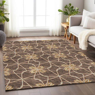 Piper Looms Mayfield Geometric AMF958 Brown Machine Washable Area Rug Lifestyle Image Feature