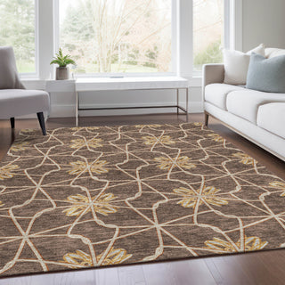 Piper Looms Mayfield Geometric AMF958 Brown Machine Washable Area Rug Lifestyle Image Feature
