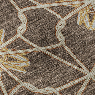 Piper Looms Mayfield Geometric AMF958 Brown Machine Washable Area Rug Swatch Image