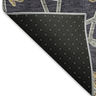 Piper Looms Mayfield Geometric AMF958 Charcoal Machine Washable Area Rug Backing Image