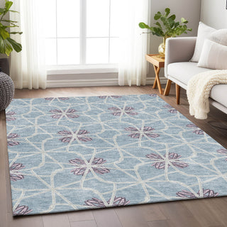 Piper Looms Mayfield Geometric AMF958 Denim Machine Washable Area Rug Lifestyle Image Feature
