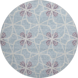 Piper Looms Mayfield Geometric AMF958 Denim Machine Washable Area Rug Round Main Image