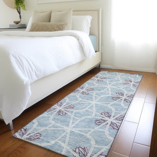 Piper Looms Mayfield Geometric AMF958 Denim Machine Washable Area Rug Runner Lifestyle Image Feature