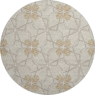 Piper Looms Mayfield Geometric AMF958 Ivory Machine Washable Area Rug Round Main Image