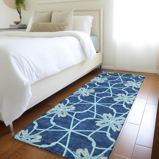 Piper Looms Mayfield Geometric AMF958 Navy Machine Washable Area Rug Runner Lifestyle Image Feature