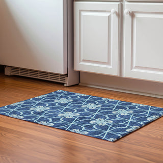 Piper Looms Mayfield Geometric AMF958 Navy Machine Washable Area Rug Scatter Lifestyle Image Feature