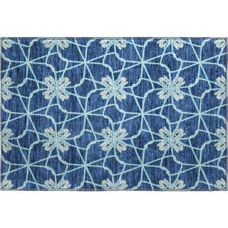 Piper Looms Mayfield Geometric AMF958 Navy Machine Washable Area Rug Scatter Main Image