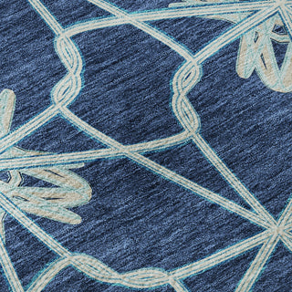 Piper Looms Mayfield Geometric AMF958 Navy Machine Washable Area Rug Swatch Image