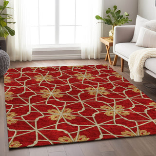 Piper Looms Mayfield Geometric AMF958 Paprika Machine Washable Area Rug Lifestyle Image Feature