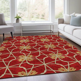 Piper Looms Mayfield Geometric AMF958 Paprika Machine Washable Area Rug Lifestyle Image Feature