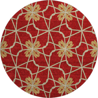 Piper Looms Mayfield Geometric AMF958 Paprika Machine Washable Area Rug Round Main Image