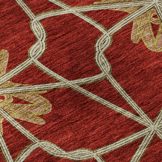Piper Looms Mayfield Geometric AMF958 Paprika Machine Washable Area Rug Swatch Image