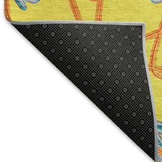 Piper Looms Mayfield Geometric AMF958 Yellow Machine Washable Area Rug Backing Image
