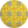 Piper Looms Mayfield Geometric AMF958 Yellow Machine Washable Area Rug Round Main Image