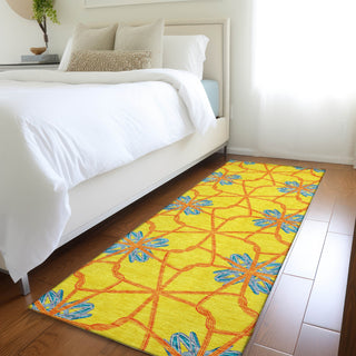 Piper Looms Mayfield Geometric AMF958 Yellow Machine Washable Area Rug Runner Lifestyle Image Feature