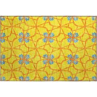 Piper Looms Mayfield Geometric AMF958 Yellow Machine Washable Area Rug Scatter Main Image