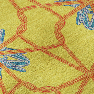 Piper Looms Mayfield Geometric AMF958 Yellow Machine Washable Area Rug Swatch Image