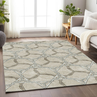 Piper Looms Mayfield Geometric AMF959 Beige Machine Washable Area Rug Lifestyle Image Feature