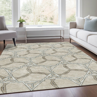 Piper Looms Mayfield Geometric AMF959 Beige Machine Washable Area Rug Lifestyle Image Feature