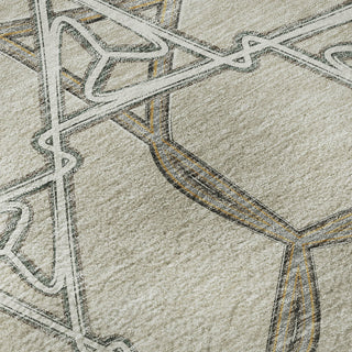 Piper Looms Mayfield Geometric AMF959 Beige Machine Washable Area Rug Swatch Image