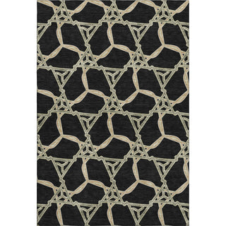 Piper Looms Mayfield Geometric AMF959 Black Machine Washable Area Rug main image