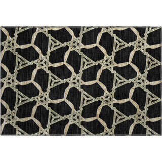 Piper Looms Mayfield Geometric AMF959 Black Machine Washable Area Rug Scatter Main Image