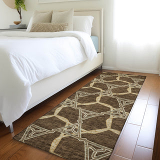 Piper Looms Mayfield Geometric AMF959 Brown Machine Washable Area Rug Runner Lifestyle Image Feature