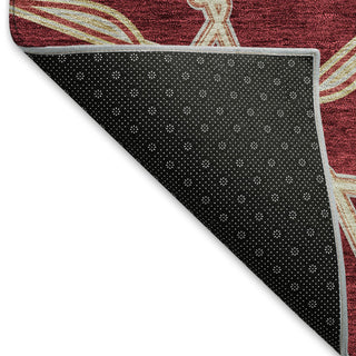 Piper Looms Mayfield Geometric AMF959 Burgundy Machine Washable Area Rug Backing Image