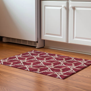 Piper Looms Mayfield Geometric AMF959 Burgundy Machine Washable Area Rug Scatter Lifestyle Image Feature