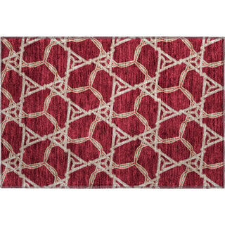 Piper Looms Mayfield Geometric AMF959 Burgundy Machine Washable Area Rug Scatter Main Image