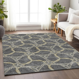 Piper Looms Mayfield Geometric AMF959 Charcoal Machine Washable Area Rug Lifestyle Image Feature