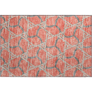 Piper Looms Mayfield Geometric AMF959 Coral Machine Washable Area Rug Scatter Main Image